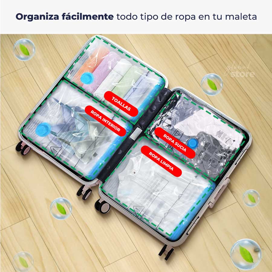 Packs de bolsas al vacío x5+ extractor (Viajes)