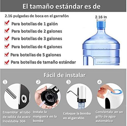 Dispensador de agua eléctrico recargable