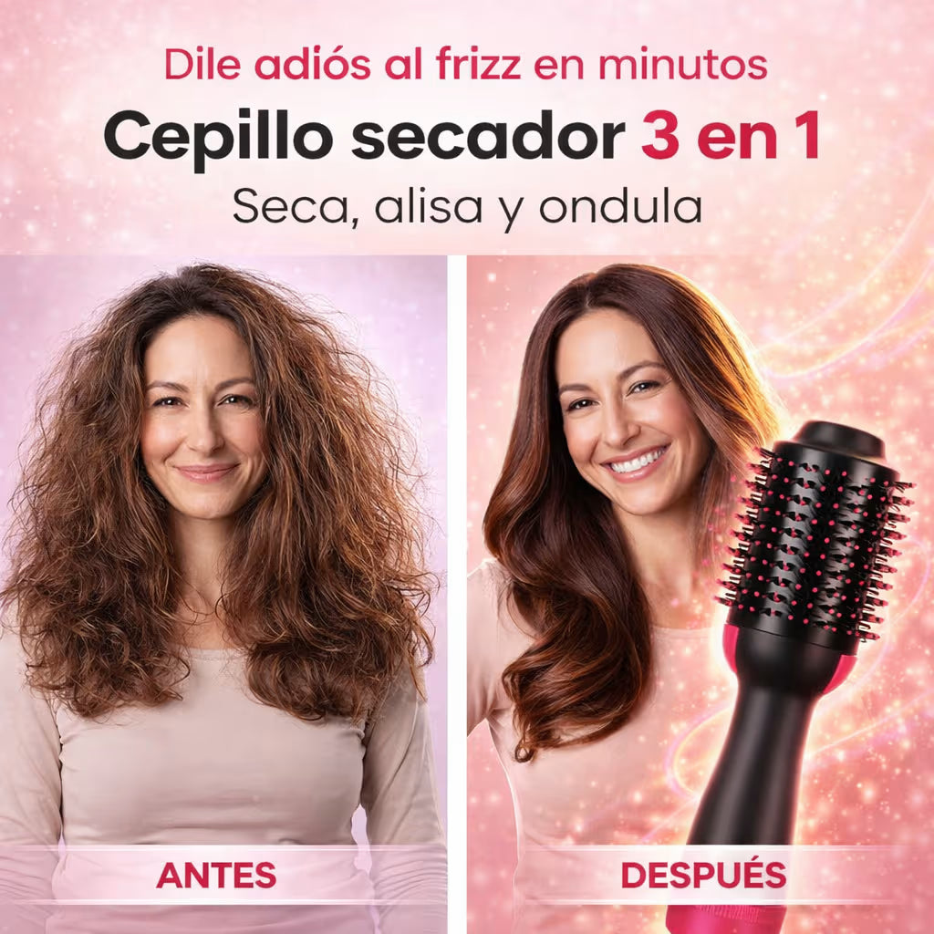 Kit Belleza Xpress (Cepillo 3 en 1 + pulidor de uñas + Polvo Glitter)
