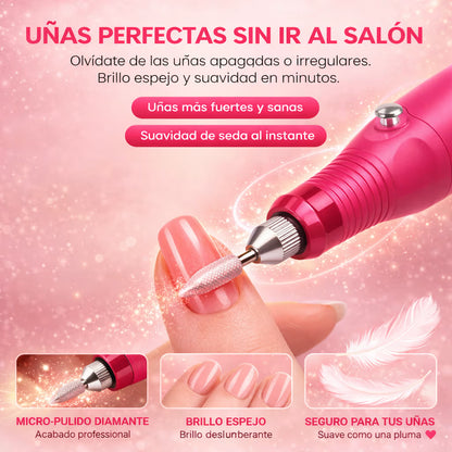 Kit Belleza Xpress (Cepillo 3 en 1 + pulidor de uñas + Polvo Glitter)