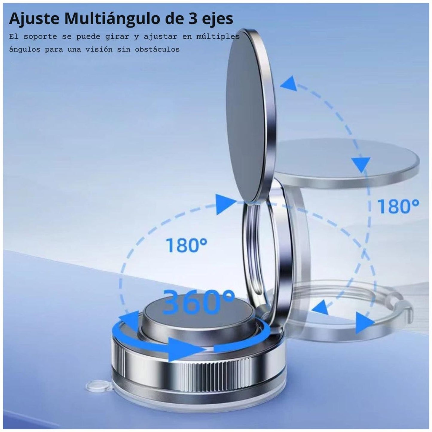 Soporte Magnético 360° Negro para Celular
